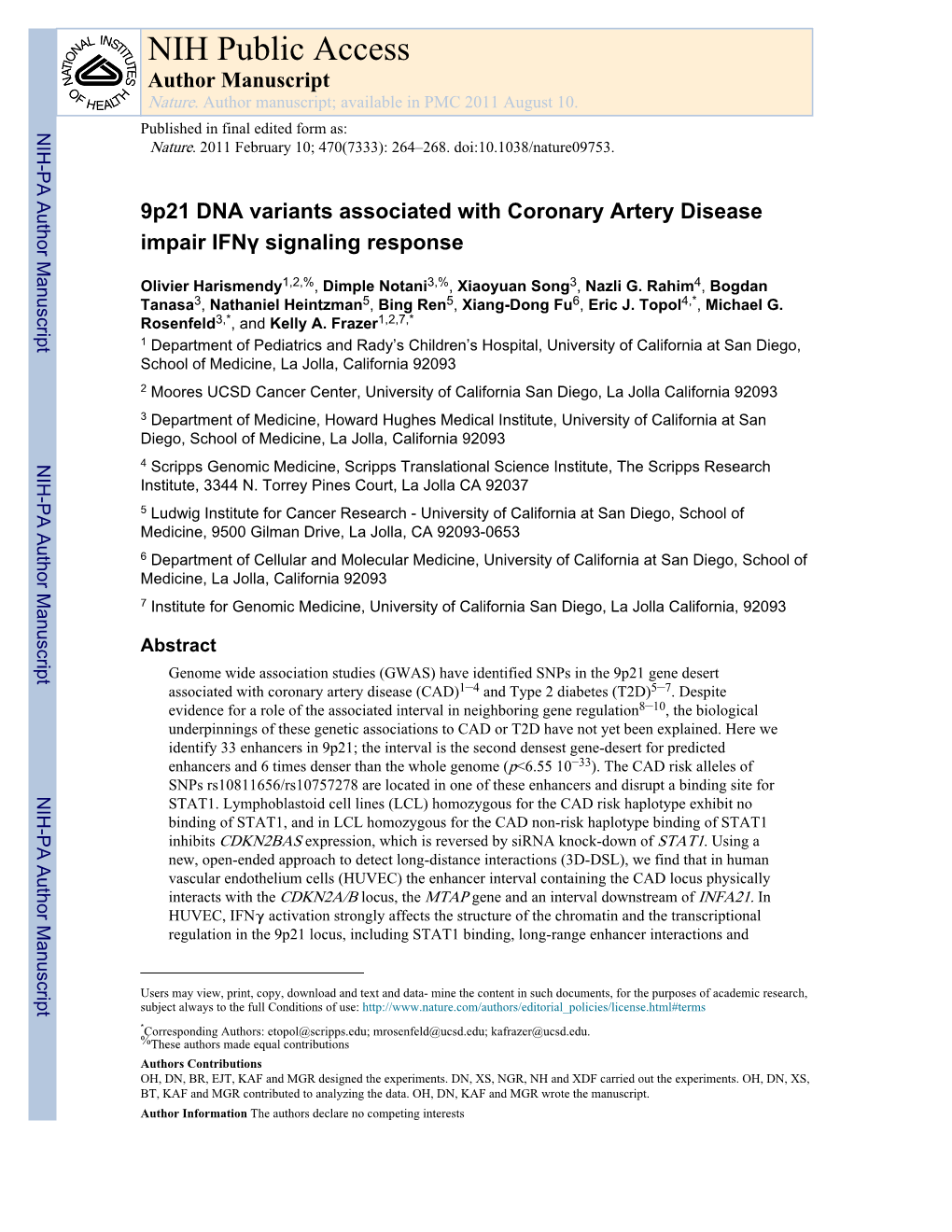 NIH Public Access Author Manuscript Nature