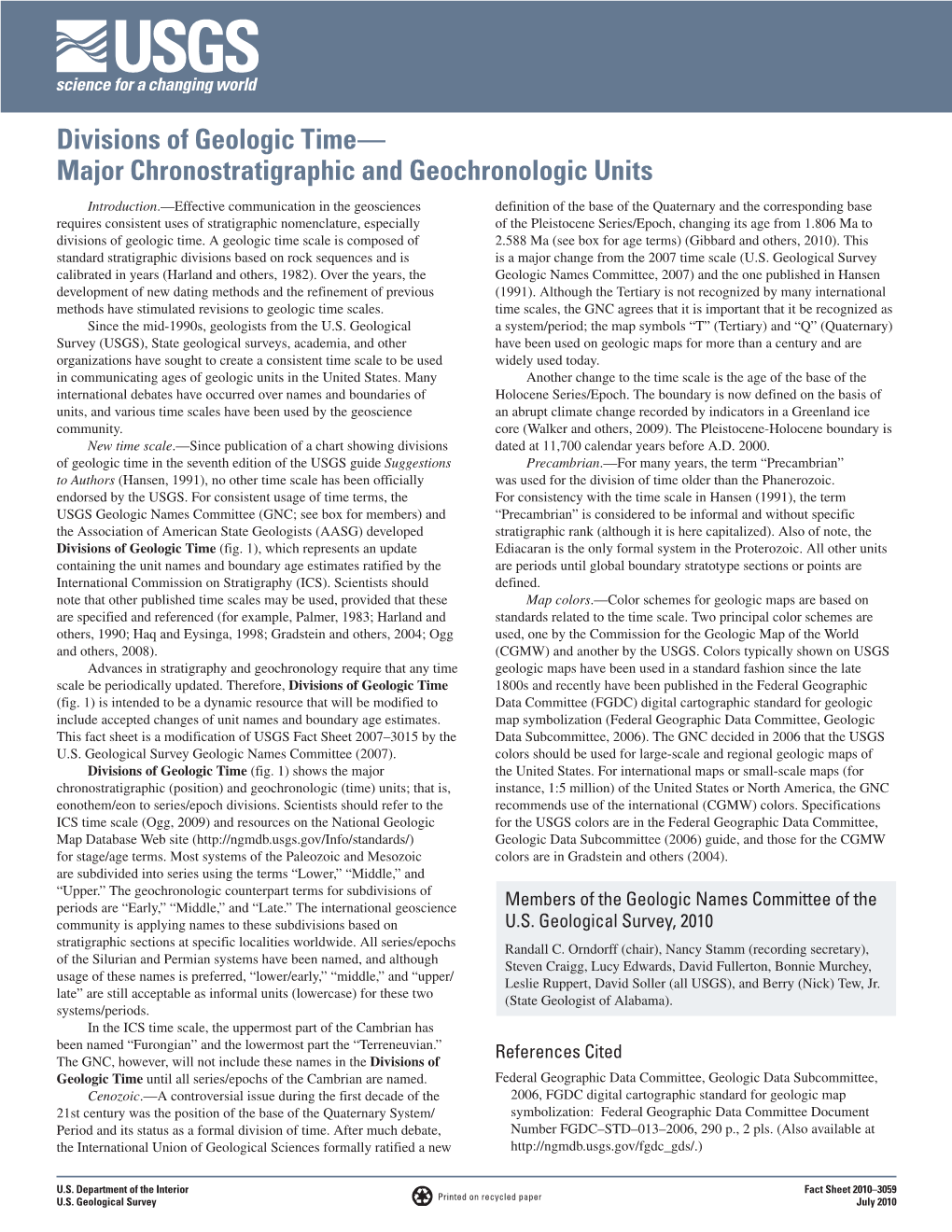 Divisions Of Geologic Time— Major Chronostratigraphic And - DocsLib