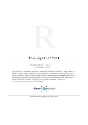 Yoshinoya HD / 9861