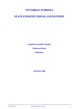 Victorian Schools State Constitutional Convention