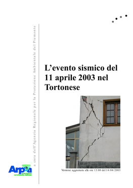 L'evento Sismico Del 11 Aprile 2003 Nel Tortonese