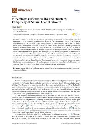 Mineralogy, Crystallography and Structural Complexity of Natural Uranyl Silicates