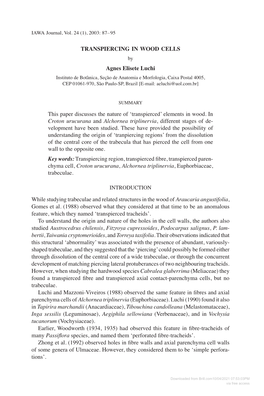 Downloaded from Brill.Com10/04/2021 07:53:03PM Via Free Access 88 IAWA Journal, Vol