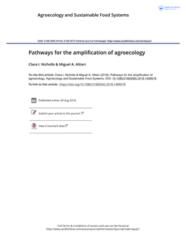 Pathways for the Amplification of Agroecology