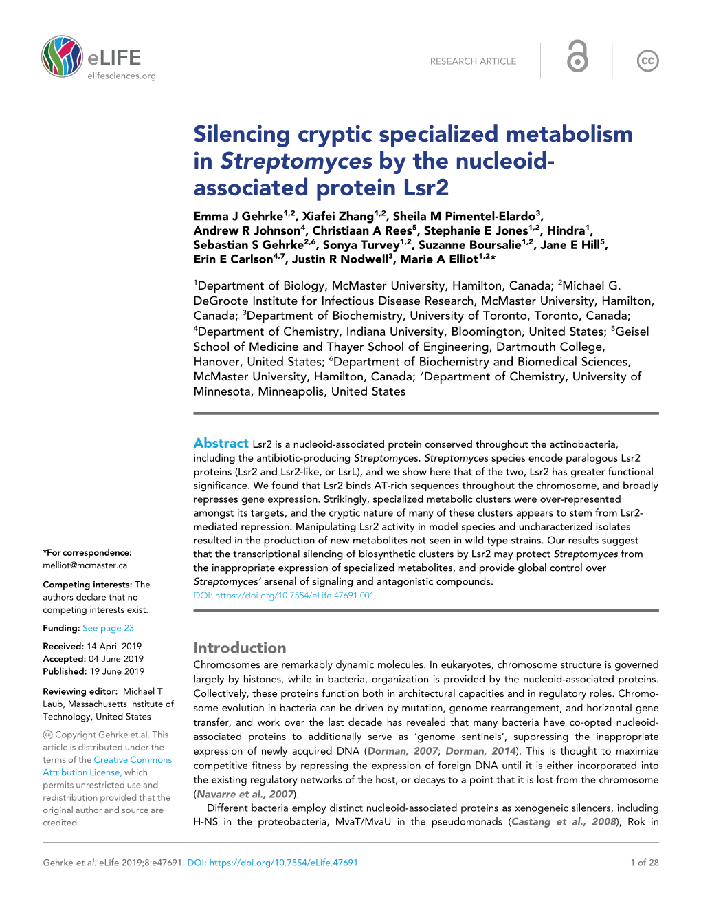 Silencing Cryptic Specialized Metabolism in Streptomyces by The