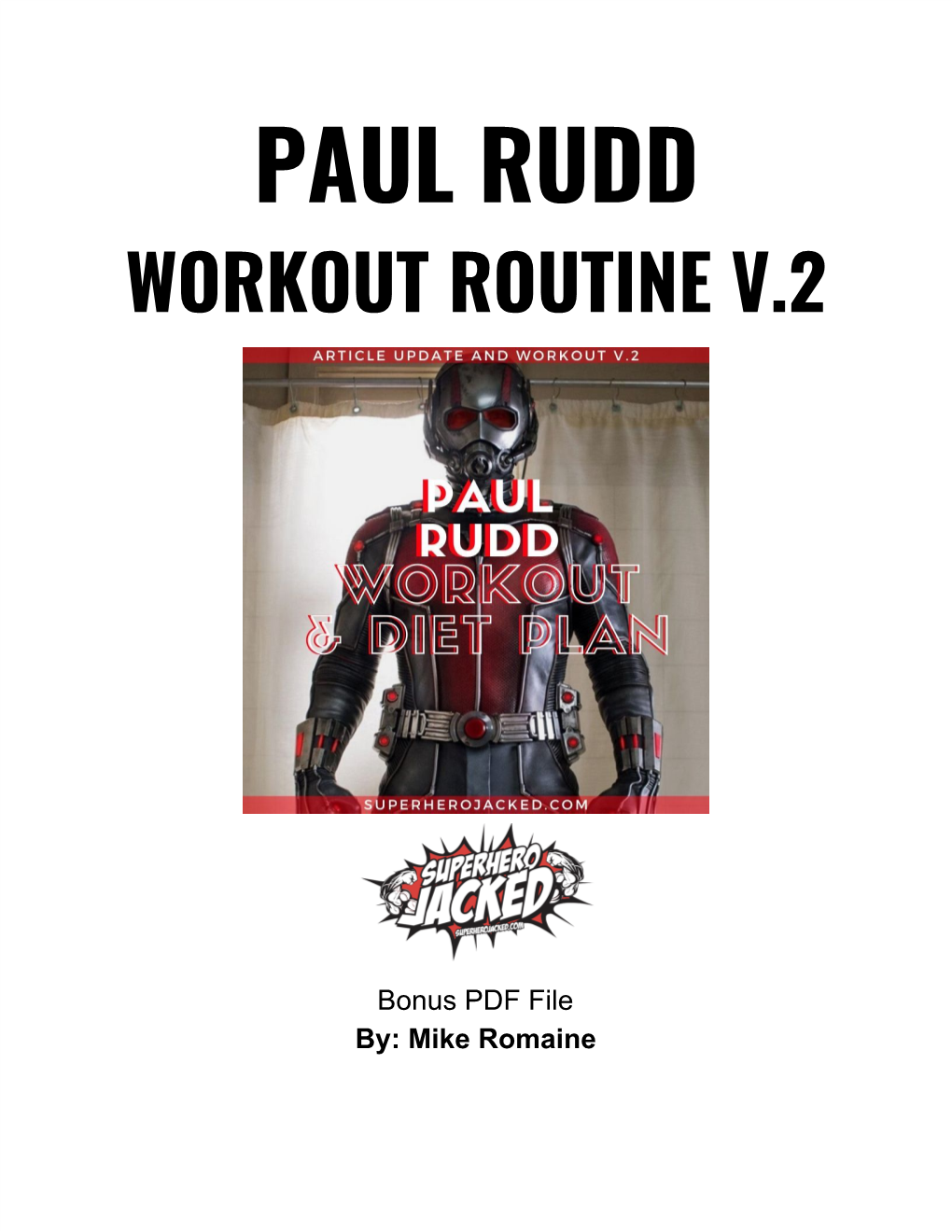 Paul Rudd Workout Routine V.2