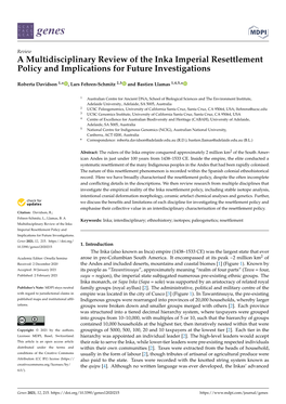 A Multidisciplinary Review of the Inka Imperial Resettlement Policy and Implications for Future Investigations