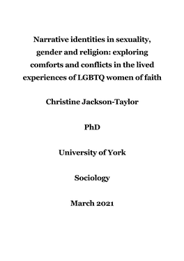 Exploring Comforts and Conflicts in the Lived Experiences of LGBTQ Women of Faith