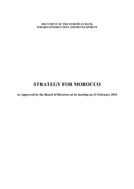 Strategy for Morocco