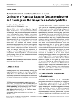 Cultivation of Agaricus Bisporus(Button