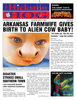 ARKANSAS FARMWIFE GIVES BIRTH to ALIEN COW BABY! “He Looks Jes’ Like His Real Momma,” Says the Mother by E