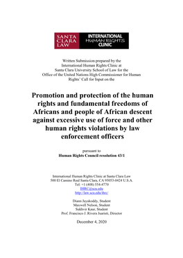 Promotion and Protection of the Human Rights and Fundamental