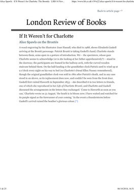 Alice Spawls ꞏ If It Weren’T for Charlotte: the Brontës ꞏ LRB 16 Nov