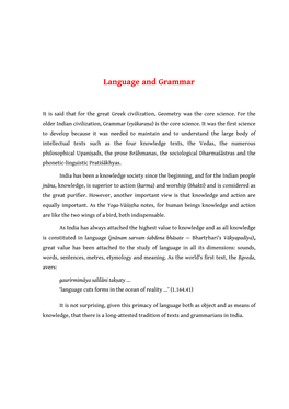 Language and Grammar