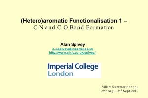 (Hetero)Aromatic Functionalisation 1 – CN and CO Bond Formation