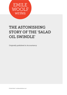 Salad Oil Swindle’