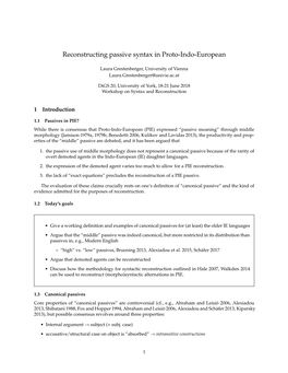 Reconstructing Passive Syntax in Proto-Indo-European