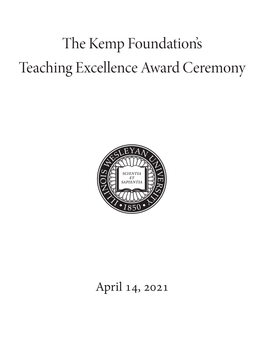 The Kemp Foundation's Teaching Excellence Award Ceremony