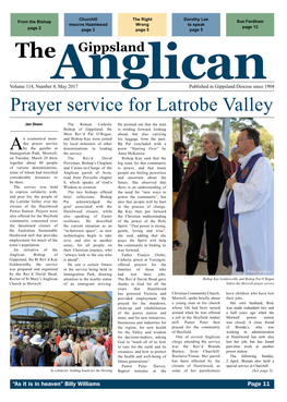 Gippsland Anglican May 2017 View Archived Newsletter