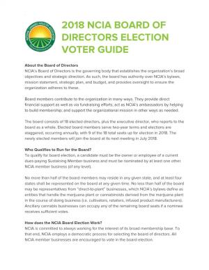 2018 Ncia Board of Directors Election Voter Guide