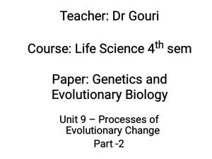 Life Science 4 Sem Paper: Genetics and Evolutionary Biology