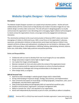 Website Graphic Designer - Volunteer Position