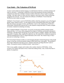 Case Study – the Valuation of Wework