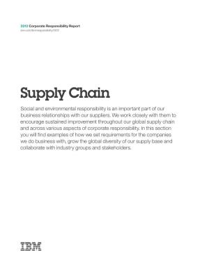 Supply Chain Social and Environmental Responsibility Is an Important Part of Our Business Relationships with Our Suppliers