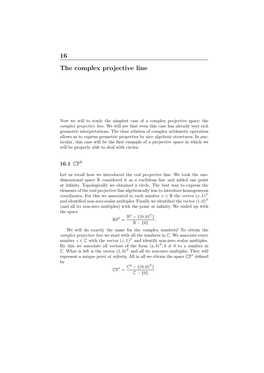 16 the Complex Projective Line