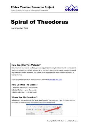 Spiral of Theodorus Investigative Task