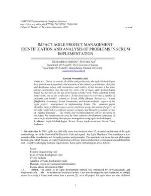Identification and Analysis of Problems in Scrum Implementation
