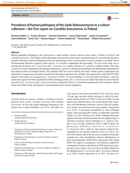 Prevalence of Human Pathogens of the Clade Nakaseomyces in a Culture Collection—The First Report on Candida Bracarensis in Poland