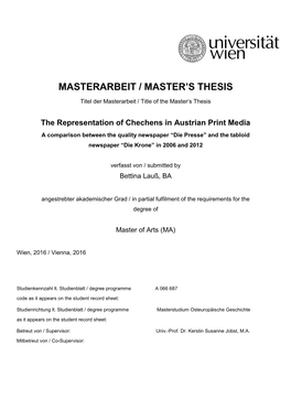 Masterarbeit / Master's Thesis