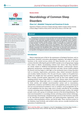 Neurobiology of Common Sleep Disorders