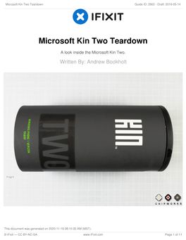 Microsoft Kin Two Teardown Guide ID: 2902 - Draft: 2019-05-14