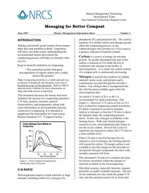 Managing for Better Compost