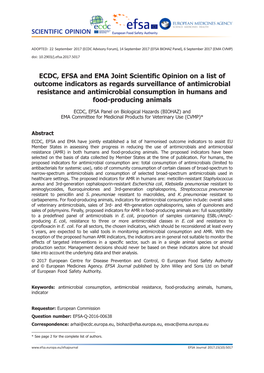 ECDC, EFSA and EMA Joint Scientific Opinion on a List of Outcome