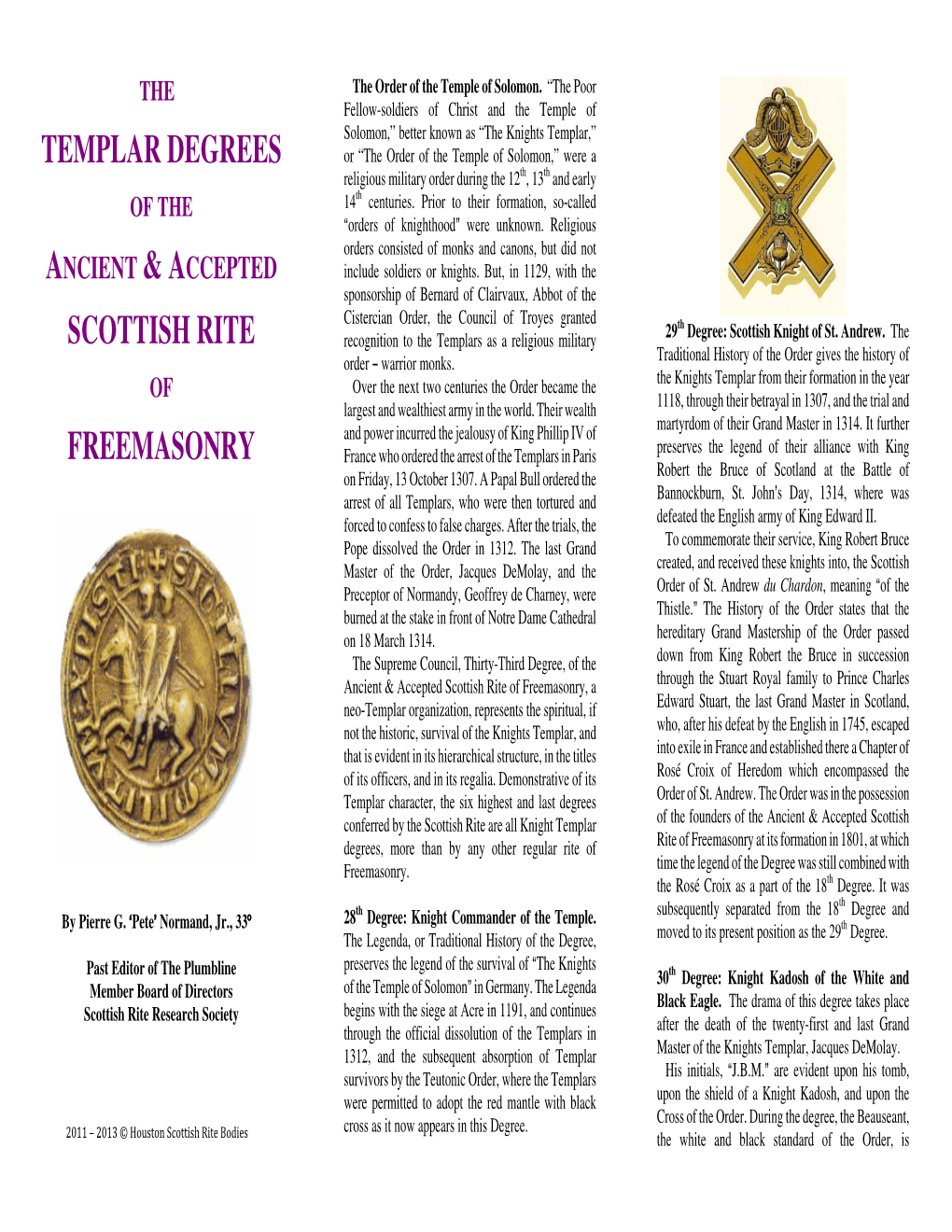 Templar Degrees Scottish Rite Freemasonry