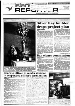 Silver Key Builder Drops Project Plan by Dawn Grodsky Armenia, a Captiva Resident, Did Editor Not Return Phone Calls