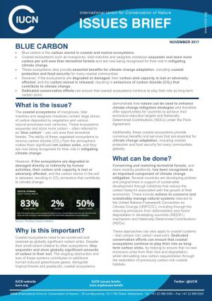 BLUE CARBON • Blue Carbon Is the Carbon Stored in Coastal and Marine Ecosystems