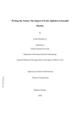 Writing the Nation: the Impact of Latin Alphabet on Kazakh Identity