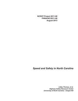 Speed and Safety in North Carolina
