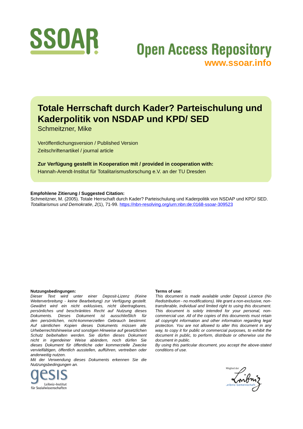 Parteischulung Und Kaderpolitik Von NSDAP Und KPD/ SED Schmeitzner, Mike