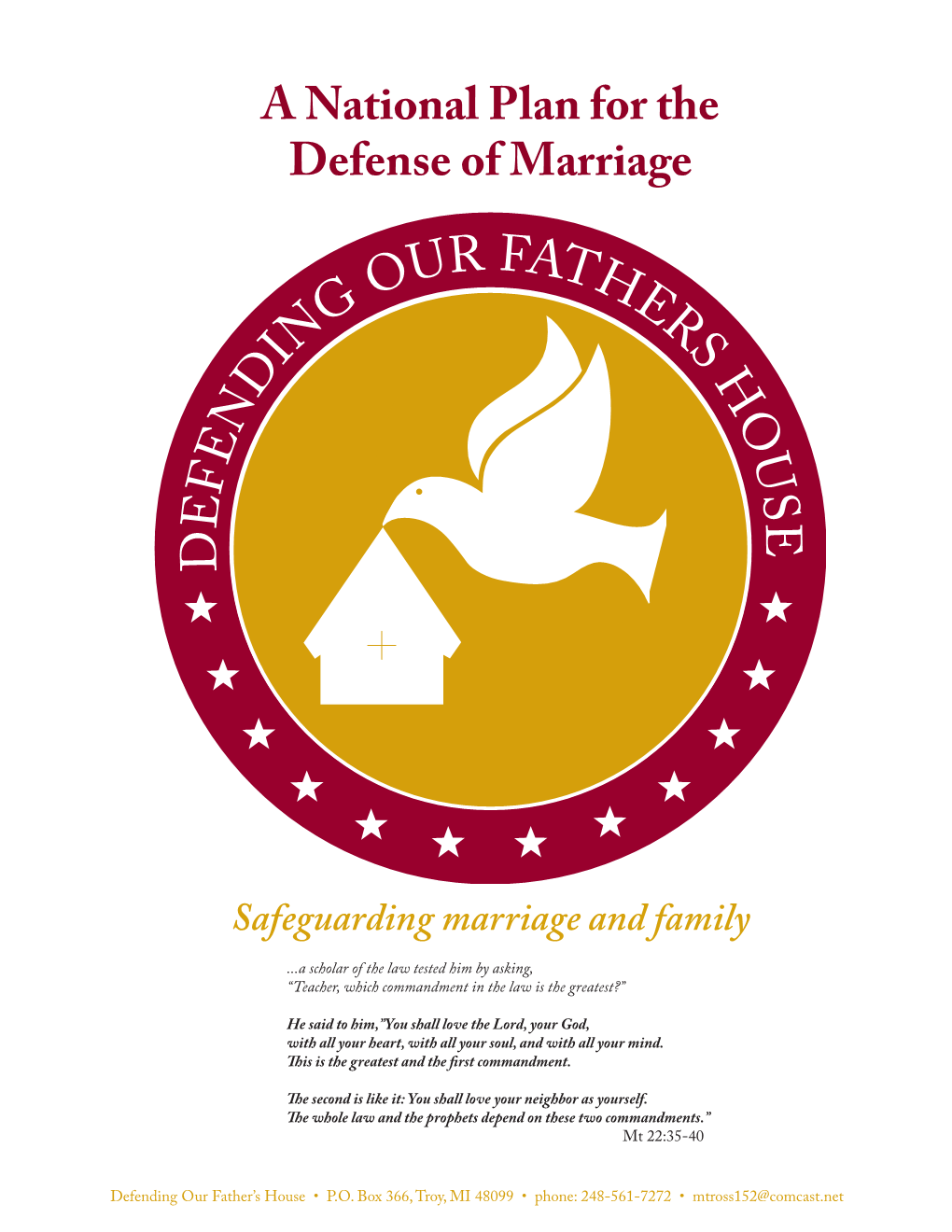 A National Plan for the Defense of Marriage