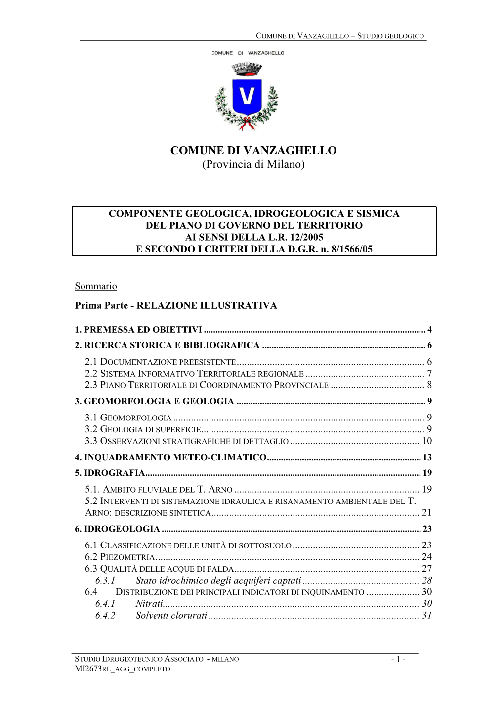 Componente Geologica Idrogeo E Sismica