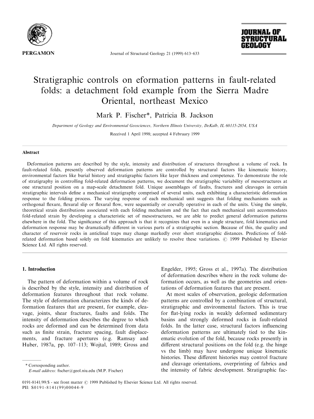 Stratigraphic Controls on Eformation Patterns in Fault-Related Folds: a Detachment Fold Example from the Sierra Madre Oriental, Northeast Mexico