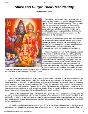 Shiva and Durga: Their Real Identity