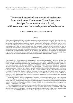 The Second Record of a Mawsoniid Coelacanth from the Lower
