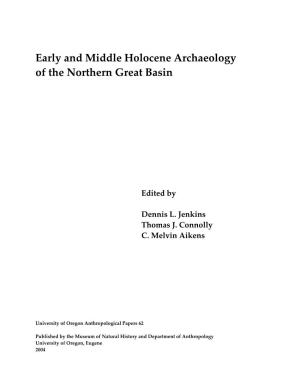 Early and Middle Holocene Archaeology of the Northern Great Basin