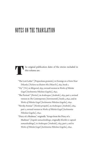 Notes on the Translation